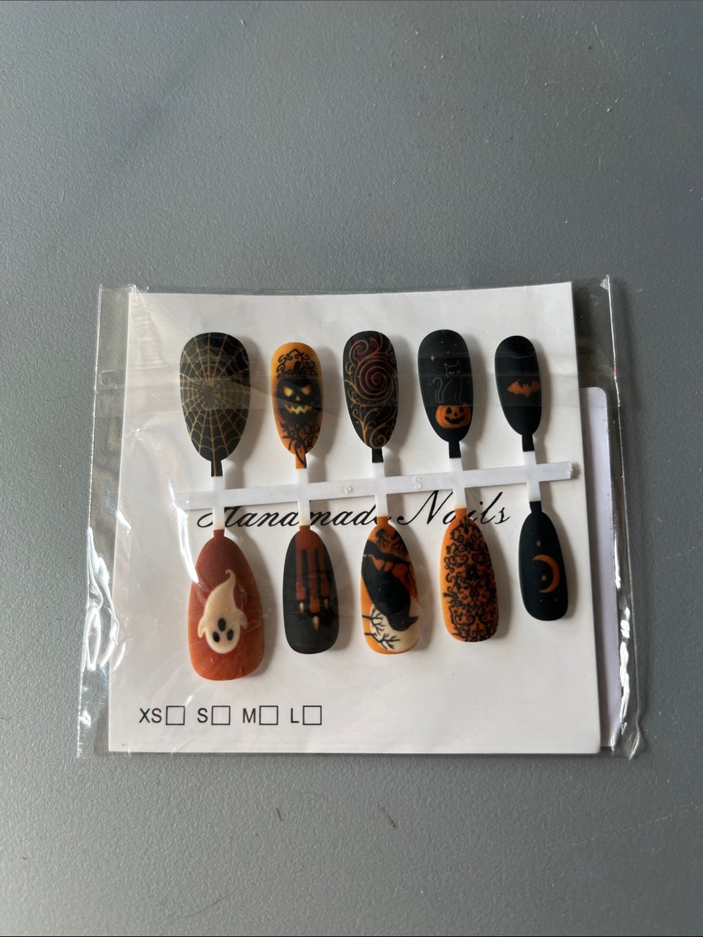 Handmade press on nails Halloween fall